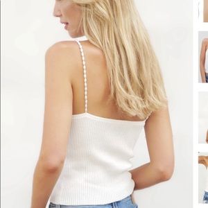 Pearl strap halter top white size small